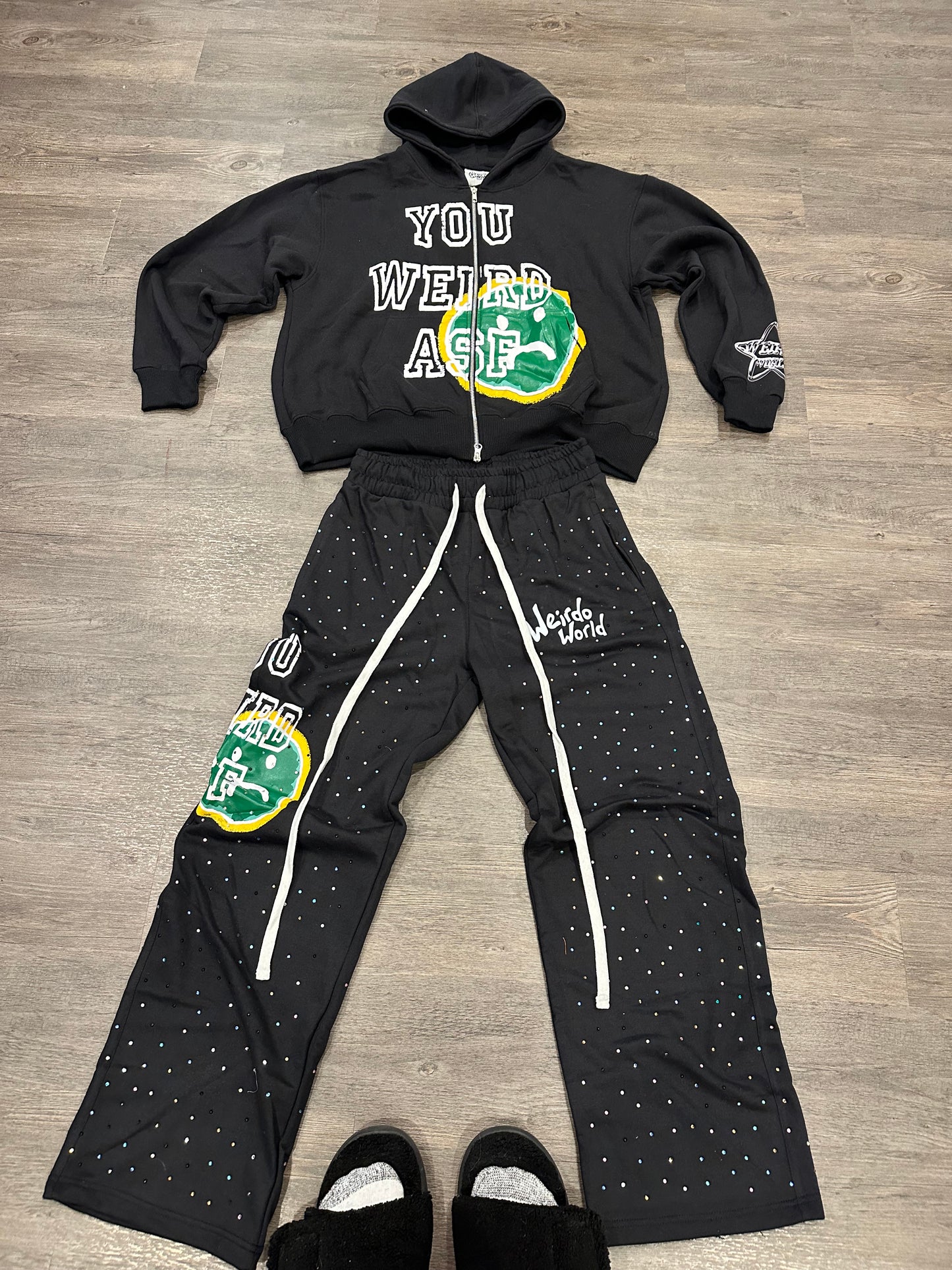 Black Rhinestone YWA Sweats